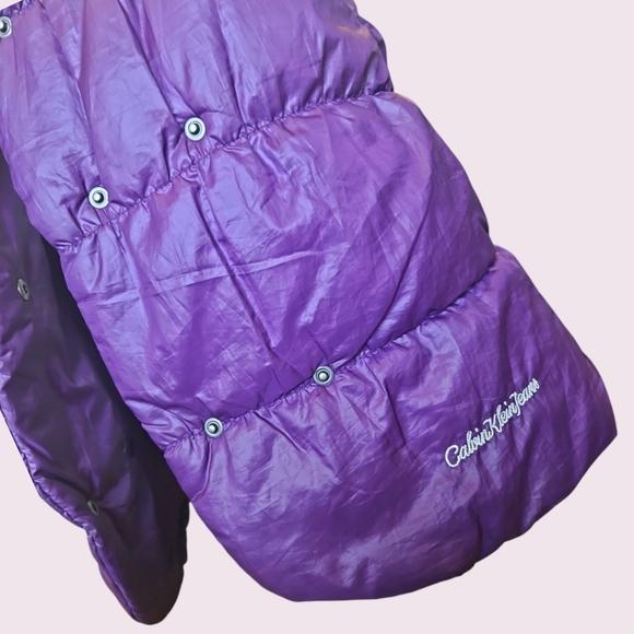Calvin Klein Girls Puffer Vest Purple Size 6 - Picture 3 of 4